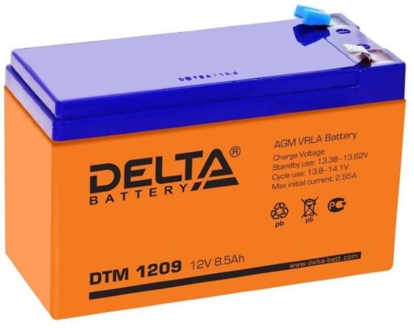 Аккумулятор для ИБП Delta Battery DTM 1209 DTM1209 9А/ч-12V - EN2 зажим (FASTON) - 151x65x100