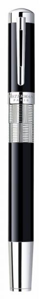 Ручка роллер WATERMAN Elegance (S0891450) Black ST (F) чернила: черный латунь посеребрение
