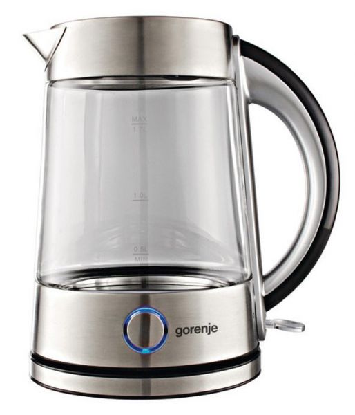 Электрический чайник Gorenje K17G серебристый 1.7л. 2200Вт (корпус: стекло)